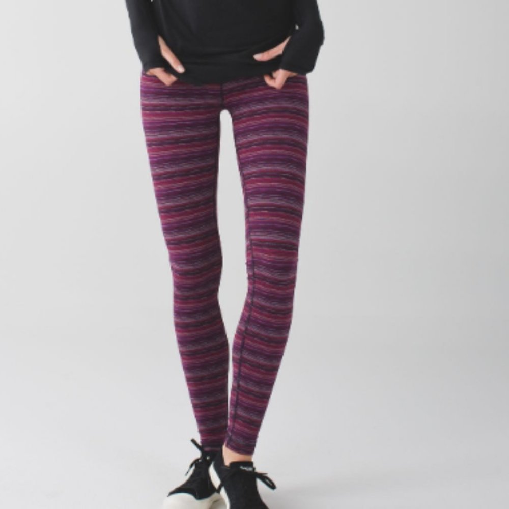 Lululemon Wunder Under Pants Leggings Space Dye Twist Regal Plum Size 6